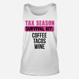Coffee Tacos Wine Accountant Bookkeeper Funny Gift Unisex Tank Top - Seseable