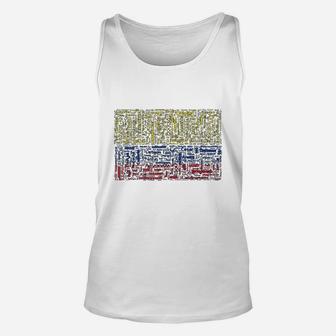 Colombian Flag With Colombian Cities Word Art Gift Unisex Tank Top - Seseable