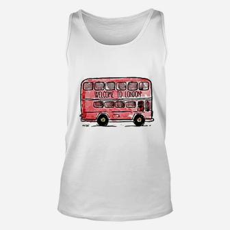Colorful Big Bus London Welcome To London Unisex Tank Top - Seseable