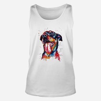 Colorful Rottweiler Dog Love-r Dad Mom Unisex Tank Top - Seseable