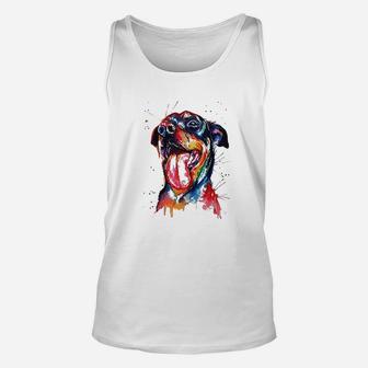 Colorful Rottweiler Dog Lover Dad Mom Unisex Tank Top - Seseable