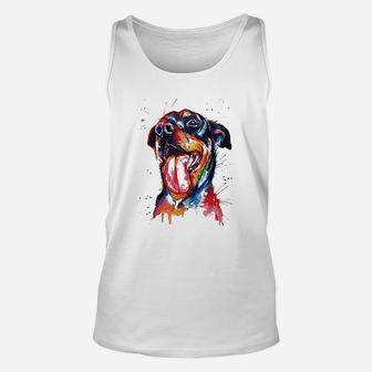Colorful Rottweiler Dog Lovers Unisex Tank Top - Seseable