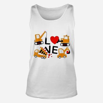 Construction Truck Valentines Day Of Lover Kids Unisex Tank Top - Seseable