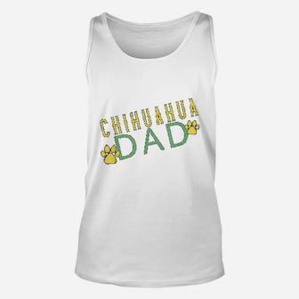 Cool Chihuahua Dad Dog Paw Print Gift Unisex Tank Top - Seseable