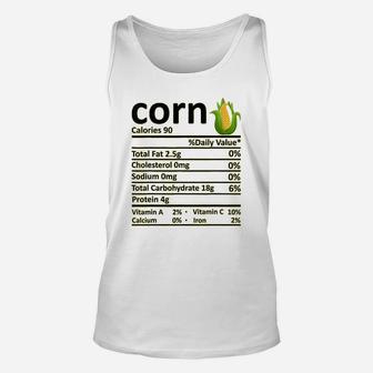 Corn Nutrition Food Facts Thanksgiving Costume Christmas Unisex Tank Top - Seseable