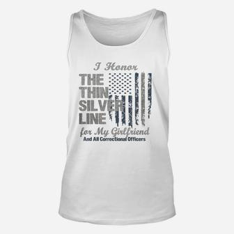 Correctional Officer Girlfriend Thin Silver Line Corrections Unisex Tank Top - Seseable