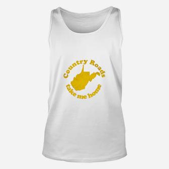 Country Roads West Virginia Take Me Home Unisex Tank Top - Seseable