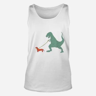 Cute Dachshund Dinosaur Funny Weiner Dog Unisex Tank Top - Seseable