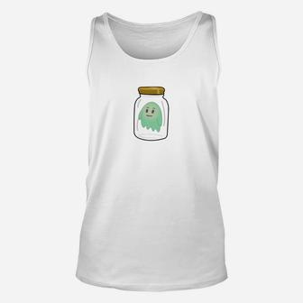 Cute Graphic Mint Ghost In A Jar Unisex Tank Top - Seseable