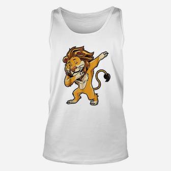 Dabbing Lion Meme Print Dab Cat Dance Unisex Tank Top - Seseable