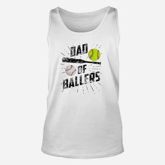 Dad Of Ballers Funny Baseball Softball Game Fathers Day Gift Unisex Tank Top - Seseable