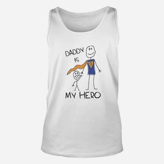 Daddy Is My Hero Kids Drawing Super Dad Unisex Tank Top - Seseable