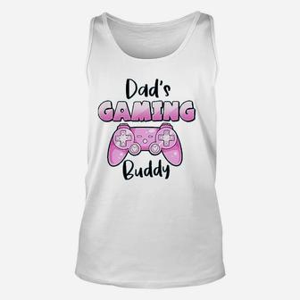 Dads Gaming Buddy Pink Controller Unisex Tank Top - Seseable