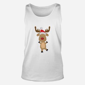 Dancing Rudolph Red Nosed Reindeer Merry Christmas Unisex Tank Top - Seseable