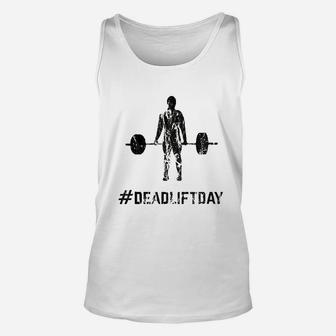 Deadlift Day Retro Vintage Barbell Gym Lifting Unisex Tank Top - Seseable