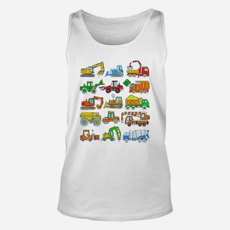 Digger Truck Boys Toddlers Kids Trucks Construction Vehicles Unisex Tank Top - Seseable