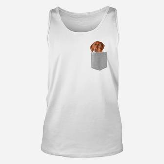 Dog In Your Pocket Vizsla Puppy Fitted Unisex Tank Top - Seseable