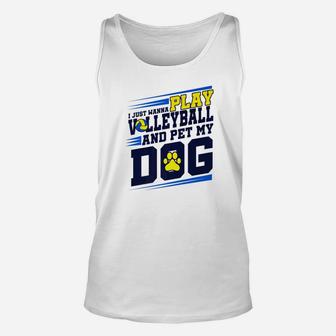 Dog Mom Dad Volleyball Funny Player Coach Gift Unisex Tank Top - Seseable