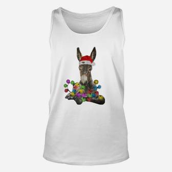 Donkey Merry And Bright Christmas Unisex Tank Top - Seseable