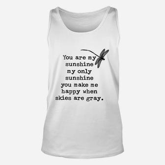 Dragonfly You Are My Sunshine My Only Sunshine Unisex Tank Top - Seseable