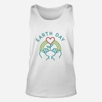 Earth Day 2021 51th Anniversary Hands Heart Ecology Symbol Unisex Tank Top - Seseable
