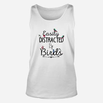 Easily Distracted By Birds Cute Birds Unisex Tank Top - Seseable