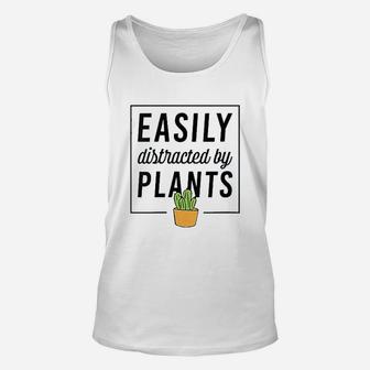 Easily Distracted By Plants Funny Plant Lover Christmas Unisex Tank Top - Seseable