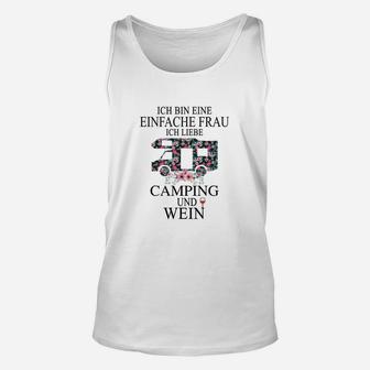 Einfache Frau Camping & Wein Damen Unisex TankTop mit Wohnmobil-Muster - Seseable