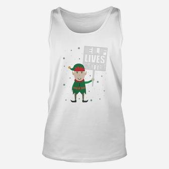 Elf Lives Matter Funny Christmas Elf Shirt Unisex Tank Top - Seseable