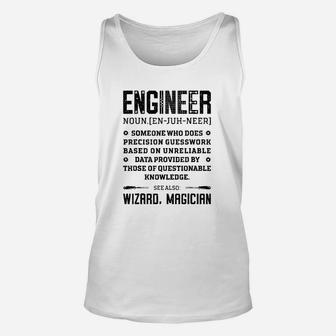 Engineer Definition Funny Noun Engineering Dictionary Unisex Tank Top - Seseable