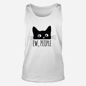 Ew People Introvert Cat Lover Funny Crazy Cat Lady Unisex Tank Top - Seseable