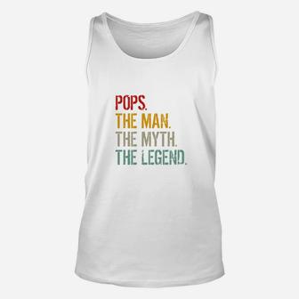 Father Day Pops The Man The Myth The Legend Unisex Tank Top - Seseable