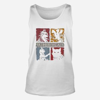 Father Of Cats Cat Lovers Cat Dad Fabulous Gift Unisex Tank Top - Seseable