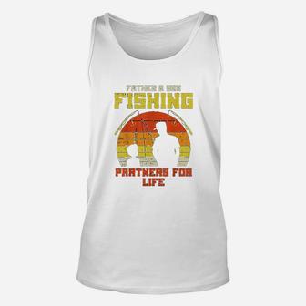 Father Son Fishing Partners For Life Retro Matching Dad Gift Unisex Tank Top - Seseable
