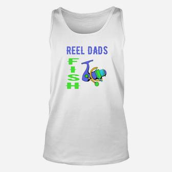 Fathers Day Fishing Reel Cool Dad Son Dads Fish Gift Premium Unisex Tank Top - Seseable