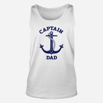 Fathers Day Nautical Anchor Captain Dad Unisex Tank Top - Seseable