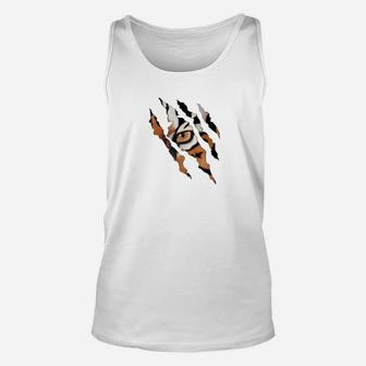 Fearless Tiger Cat Eye Claw Silhouette Unisex Tank Top - Seseable