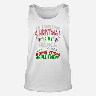 Fiance Home From Deployment - Military Christmas T-shirt Unisex Tank Top - Seseable