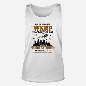 First Annual Wkrp Thanksgiving Day Turkey Drop Vintage Unisex Tank Top - Seseable
