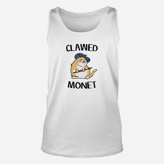 Funny Cat French Artist Painting Clawed Monet Unisex Tank Top - Seseable