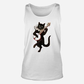Funny Cat Playing Guitar Unisex Tank Top - Seseable