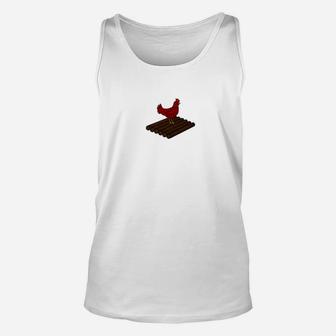 Funny Chicken On A Raft Mens Ladies Navy Unisex Tank Top - Seseable