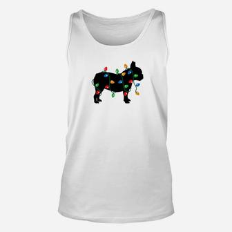 Funny Christmas Lights French Bulldog Dog Gif Unisex Tank Top | Seseable CA