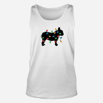 Funny Christmas Lights French Bulldog Dog Gif Unisex Tank Top - Seseable