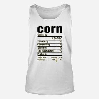Funny Corn Nutrition Thanksgiving Costume Unisex Tank Top - Seseable