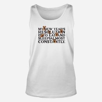 Funny Eat Sleep Lazy Pug Dog New Years Resolution Unisex Tank Top | Seseable CA