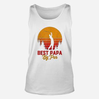 Funny Fathers Day Best Papa By Par Golf Love Gift Unisex Tank Top - Seseable