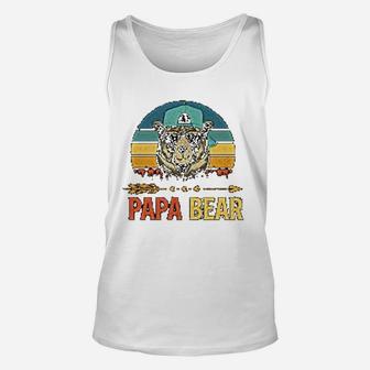 Funny Fathers Day Idea For Dad Papa Bear Lovers Vintage Unisex Tank Top - Seseable