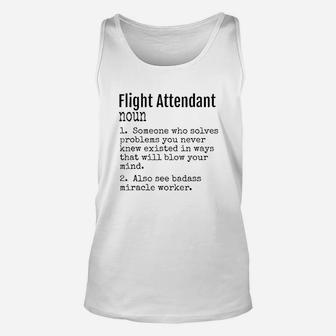 Funny Flight Attendant Definition Gift For Women Unisex Tank Top - Seseable
