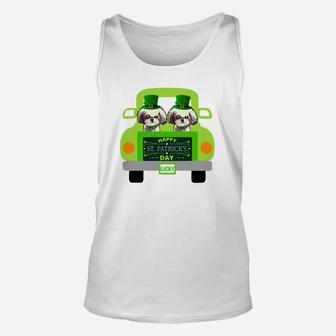 Funny Happy St Patricks Shih Tzu s Dogs Lovers Owners Unisex Tank Top - Seseable